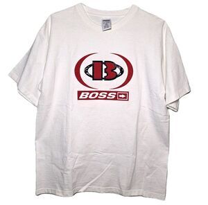 Boss IG Design T Shirt 90s Sz XL 3D Logo Graphic Made in USA Single Stitch Y2K